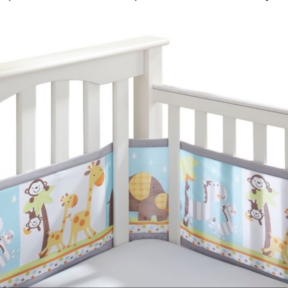 ❤️Breathable Baby Mesh Crib Liner Jungle Animals